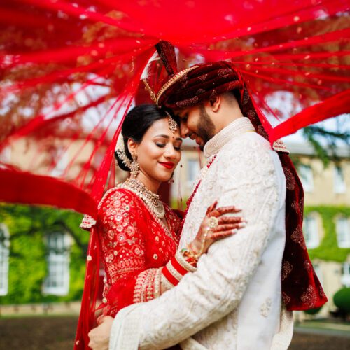 Asian wedding portrait at Beaumont estate