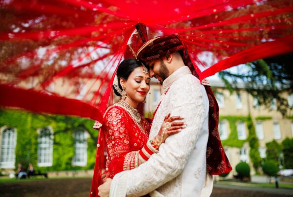 Asian wedding portrait at Beaumont estate