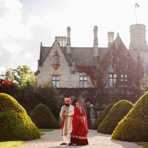 Asian wedding portrait at Manor by the lake in Cheltenham