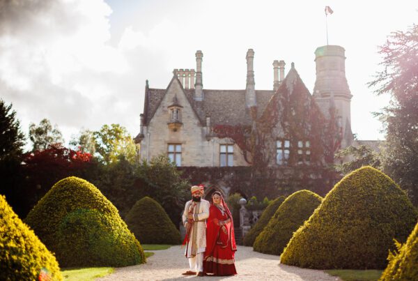 Asian wedding portrait at Manor by the lake in Cheltenham