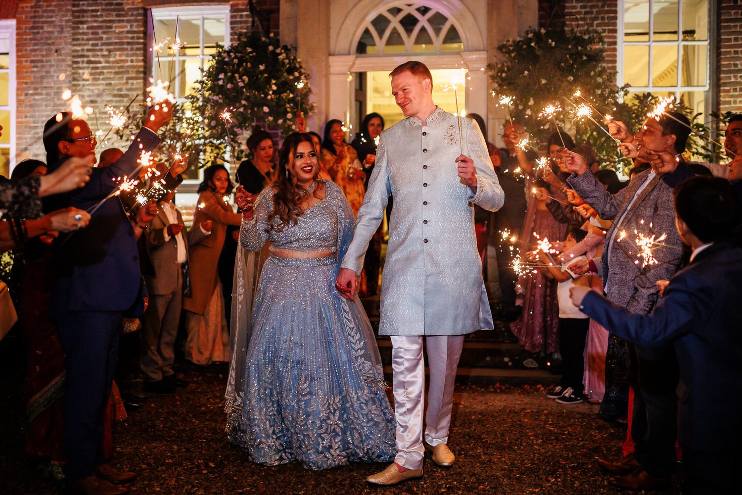 Sparkler exit from wedding