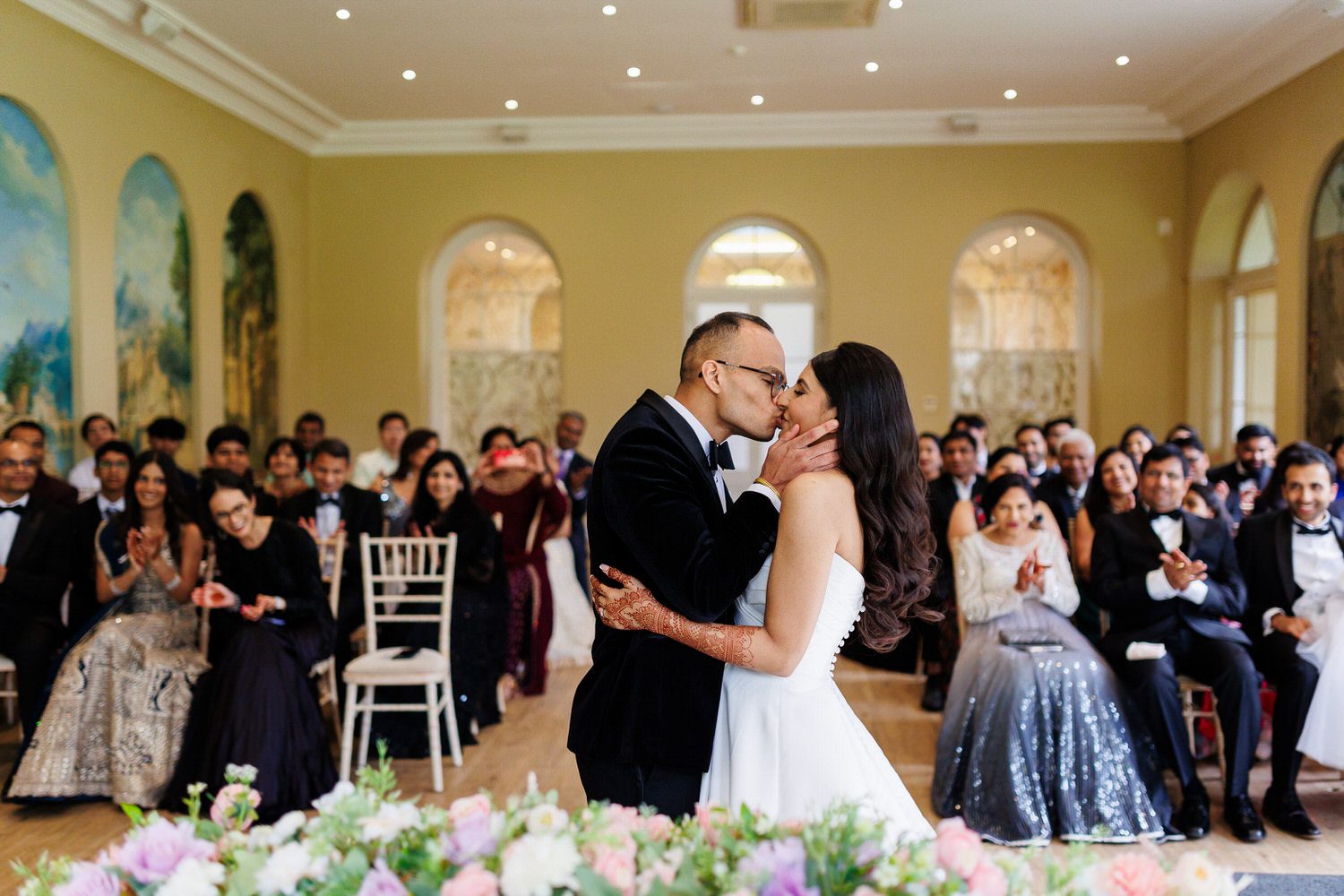 Bride and Groom kissing after Civil