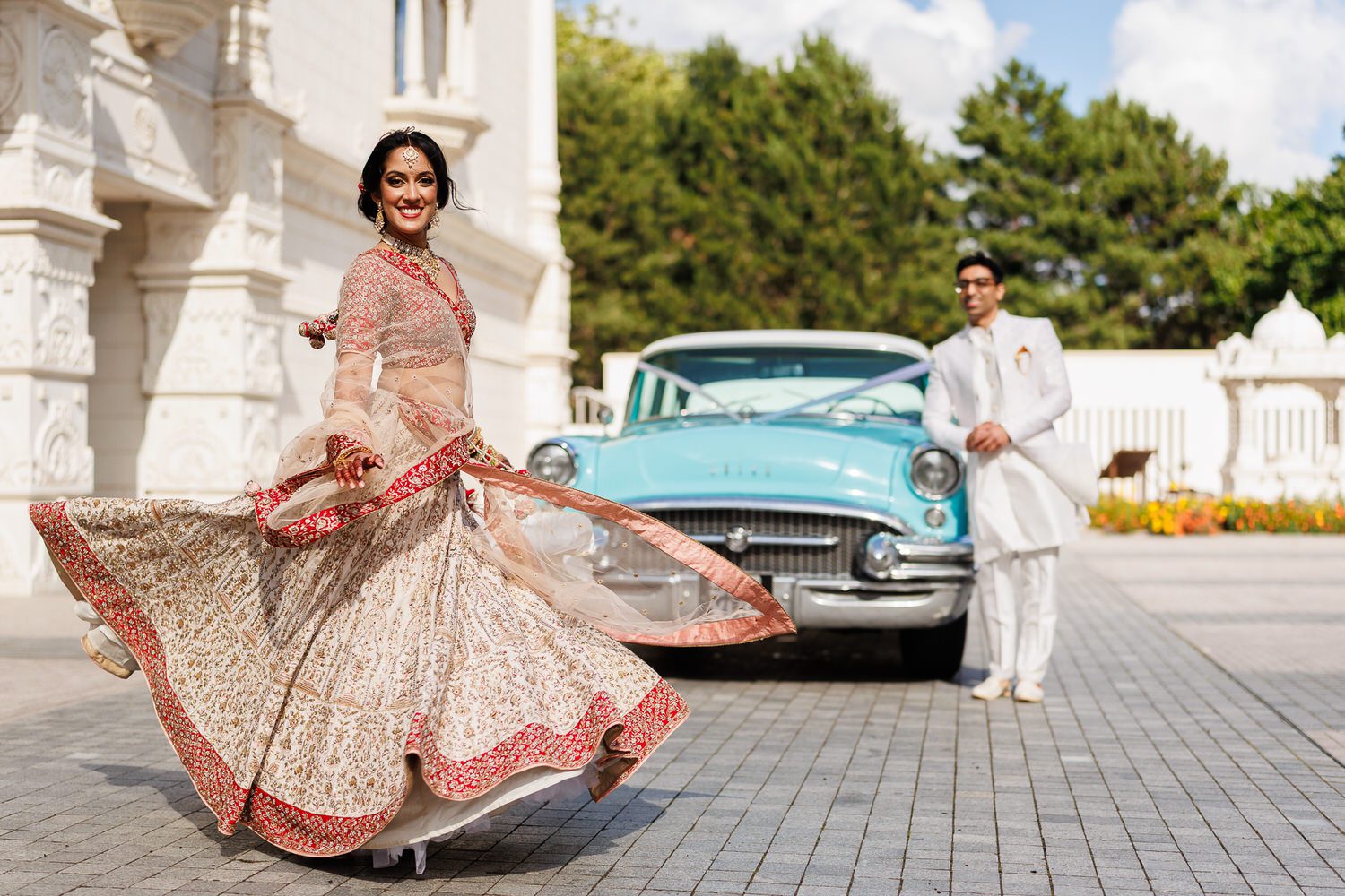 Indian wedding portrait at Kingsbury temple