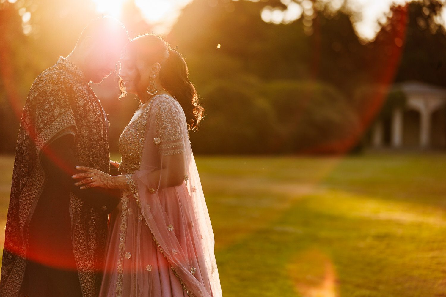 Sunset wedding portrait