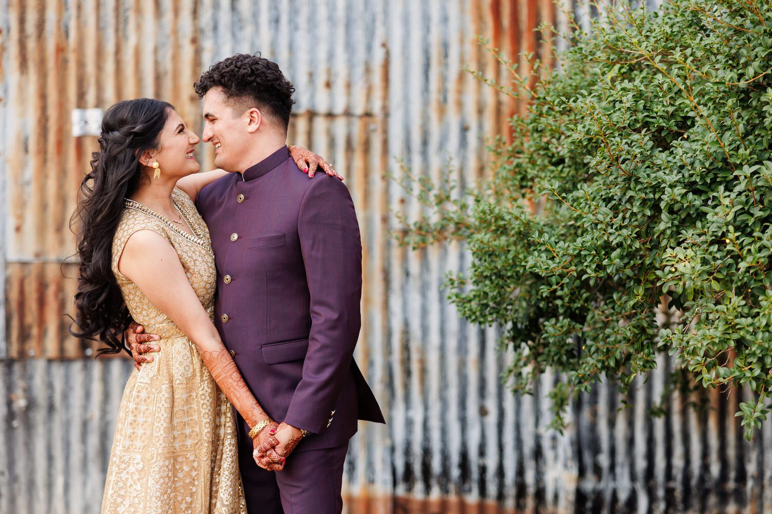 Fusion wedding couple portrait