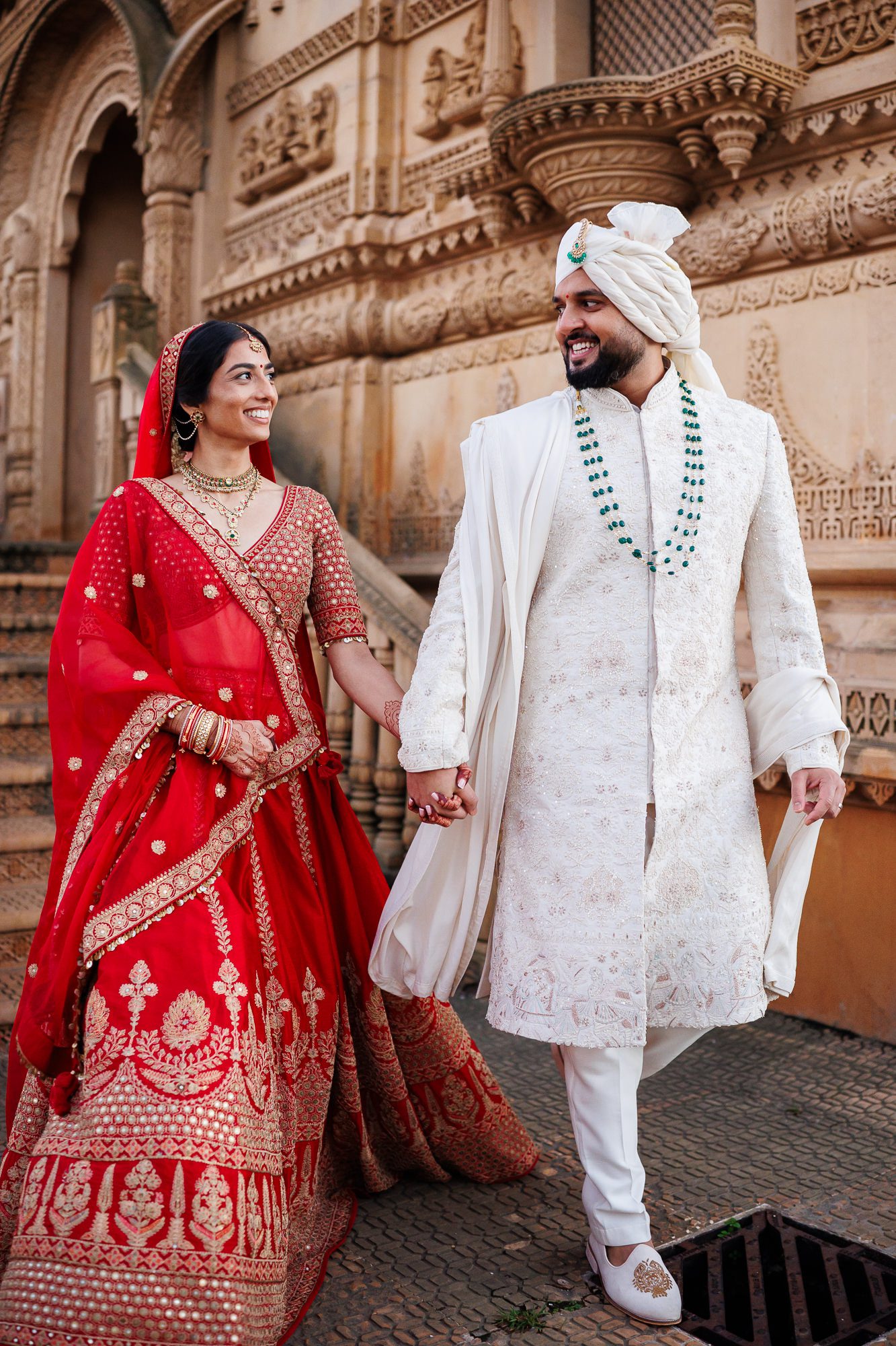 Hindu wedding portrait at Sanatan Mandir Wembley