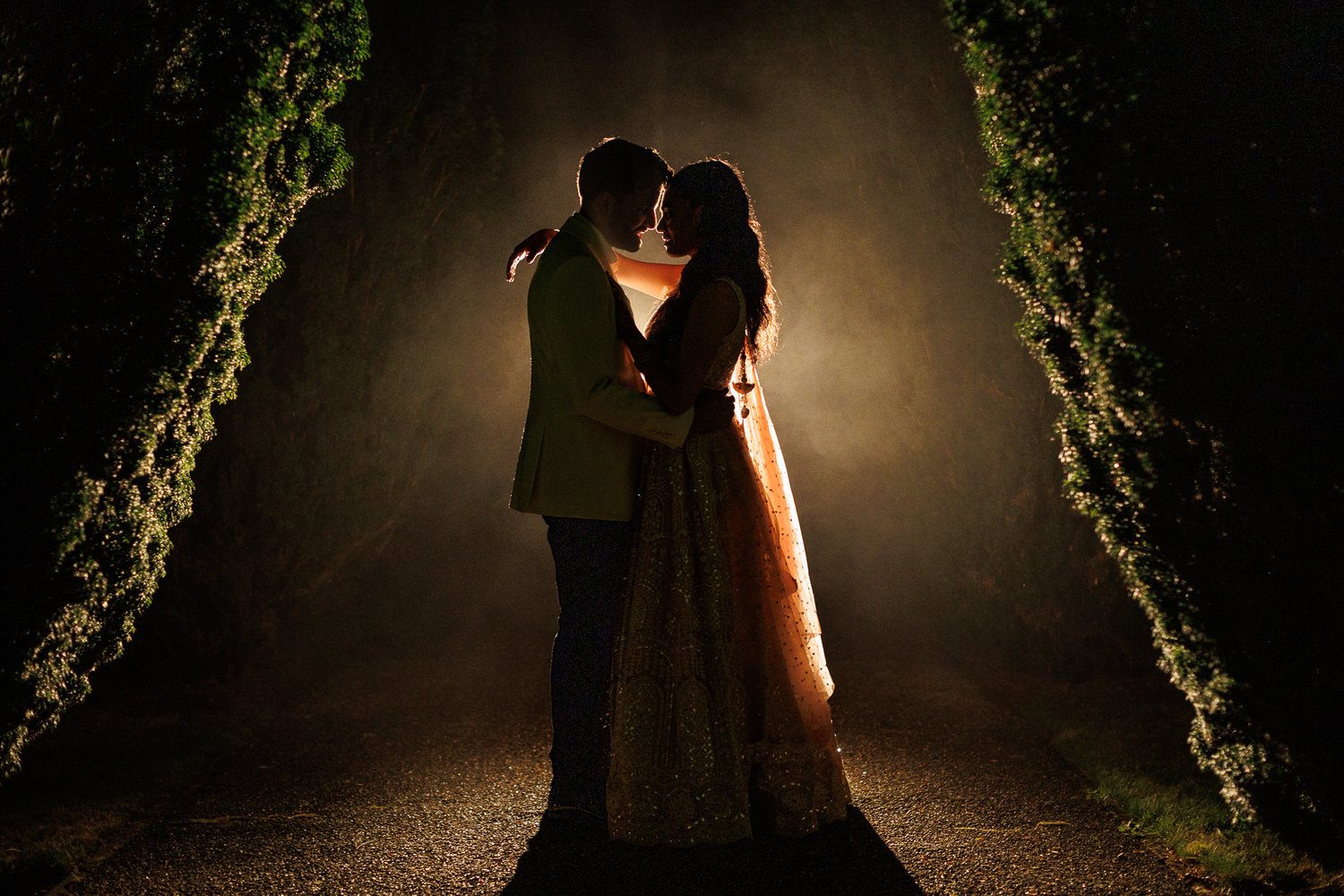 Creative wedding portrait