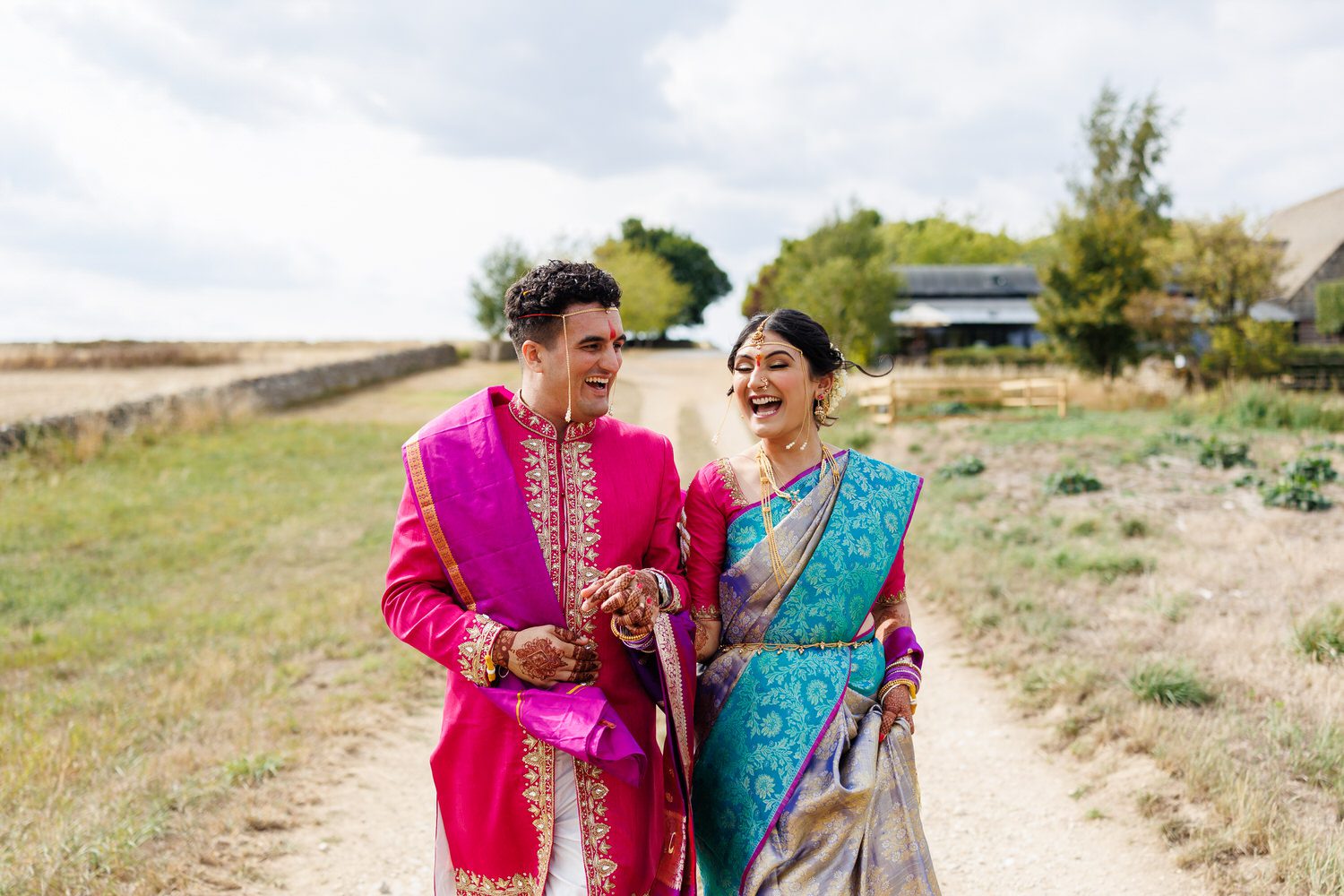 Fusion wedding couple portrait