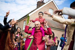 Hindu Wedding guests dancing