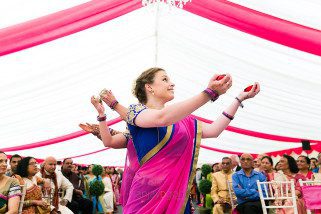 Bridesmaid dancing