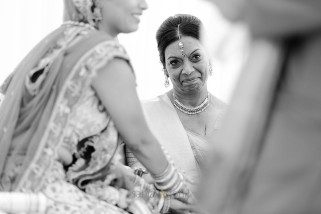 Bride's mother smiling