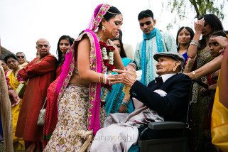 Bride hugging Dada