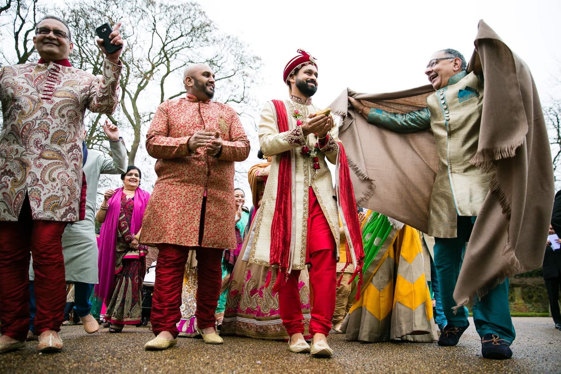 Asian wedding, groom's arrival