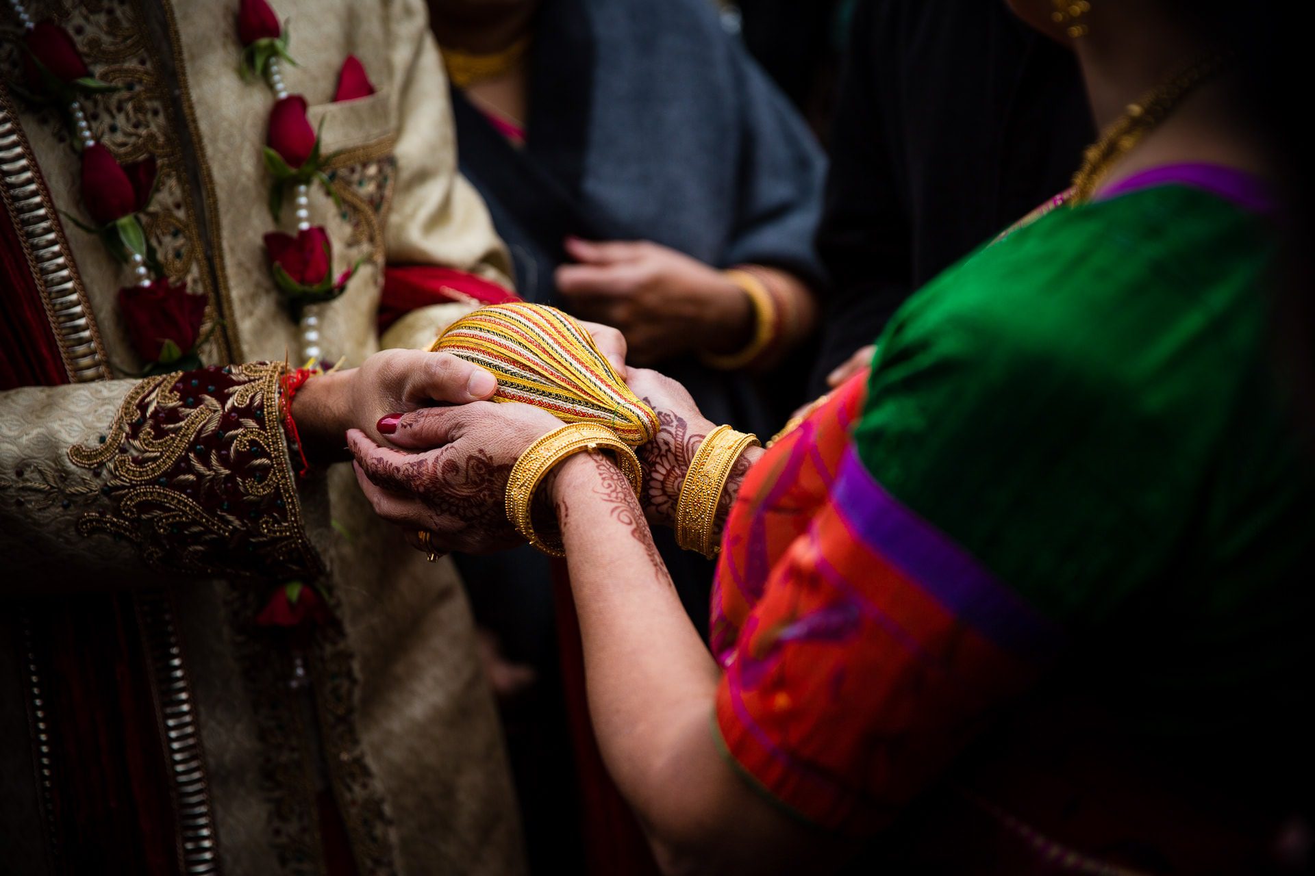 Exchanging of coconuts during Hindu wedding