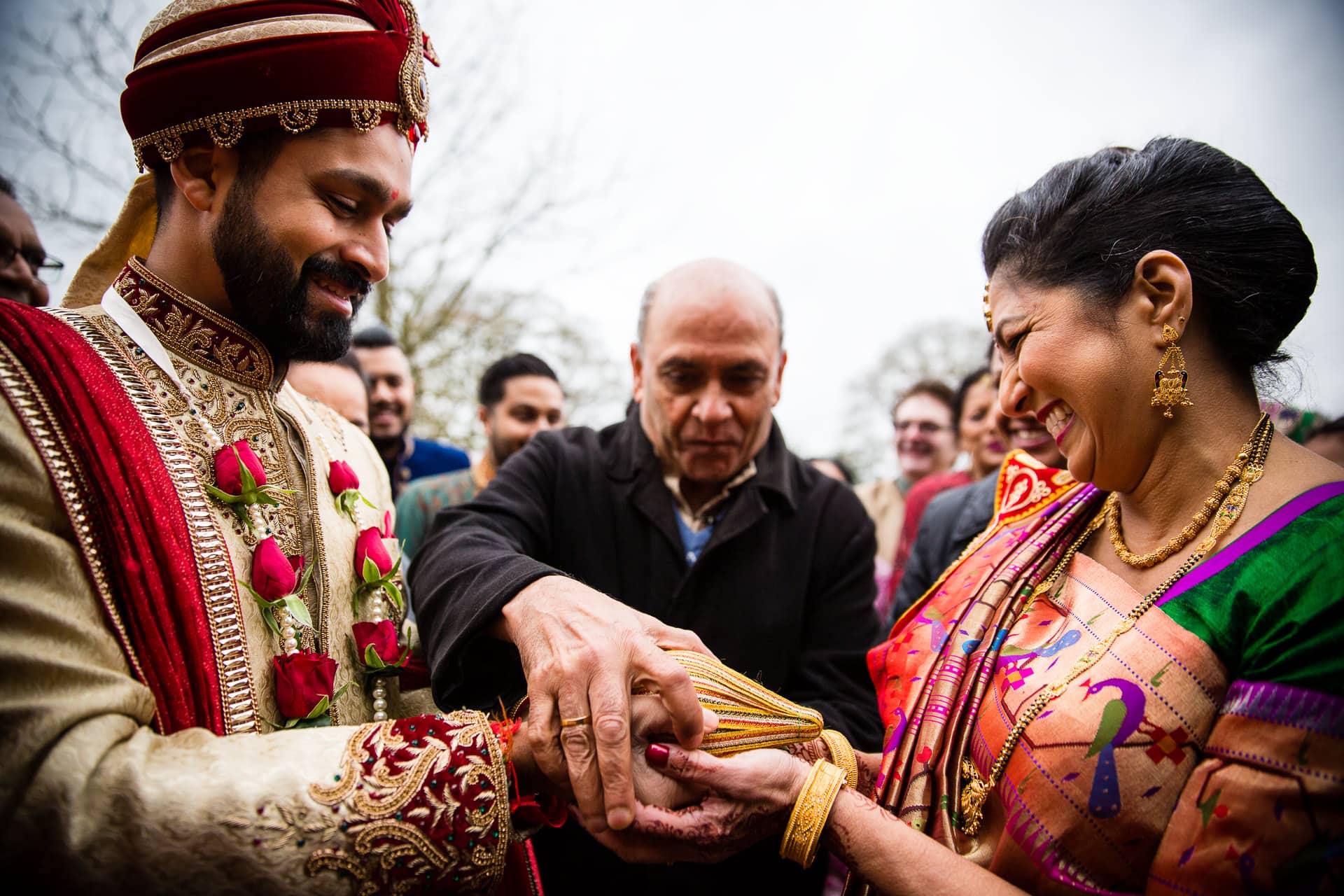 Exchanging of coconuts during Hindu wedding