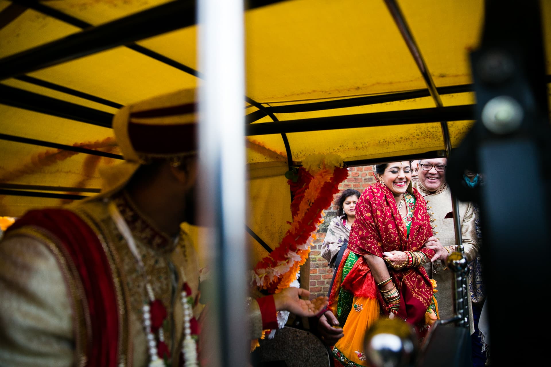 Bride leaving Hindu Wedding 