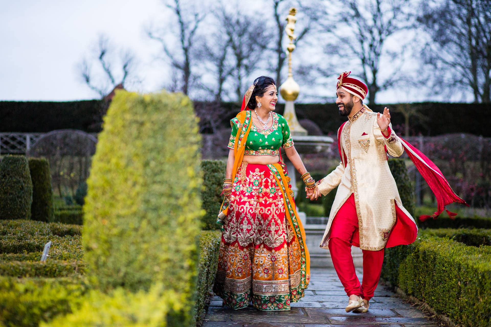 Asian couple portrait at Hatfield house