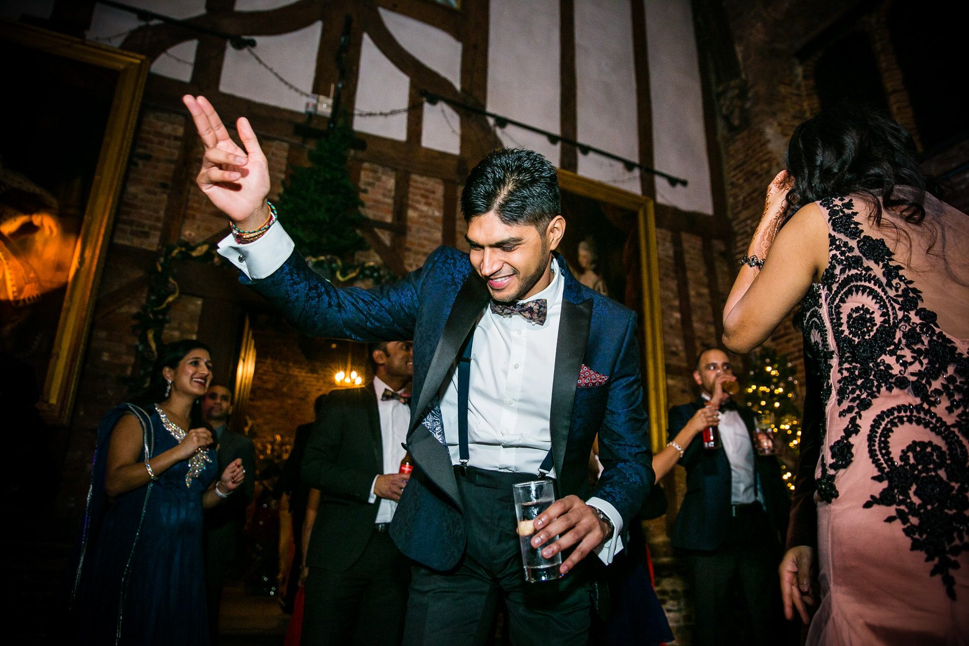 Asian wedding reception party at Hatfield House