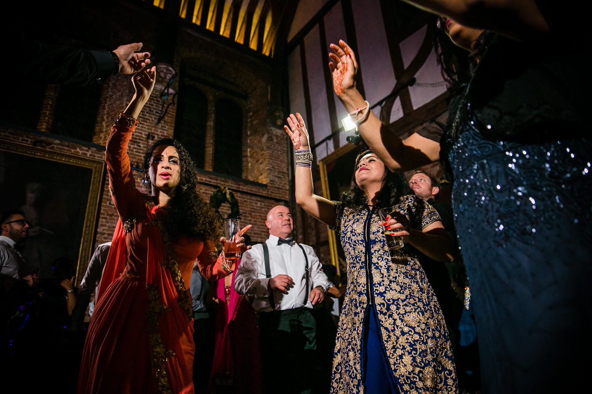 Asian wedding reception party at Hatfield House
