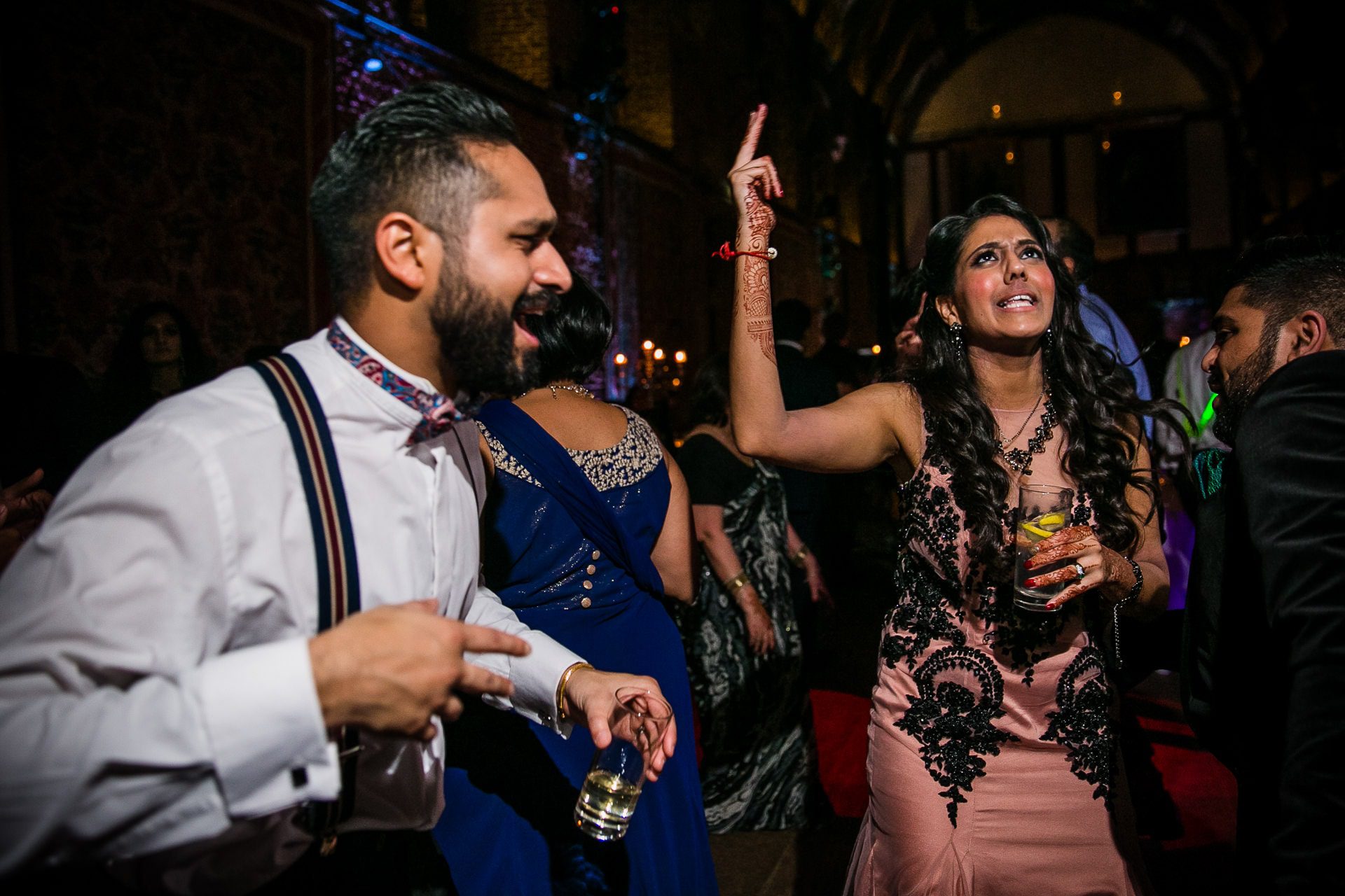 Asian wedding reception party at Hatfield House