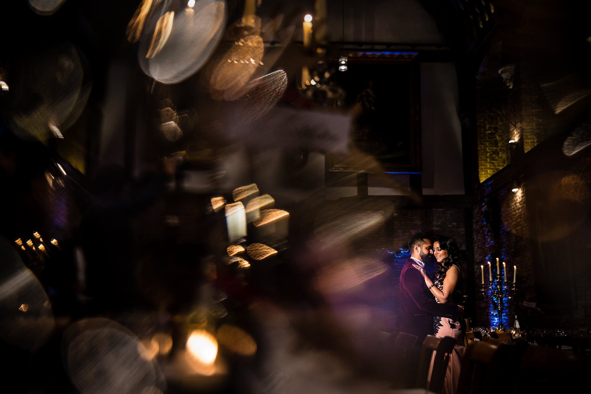 Asian Wedding portrait inside Hatfield House