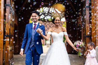 Wedding couple at Waddesdon Dairy
