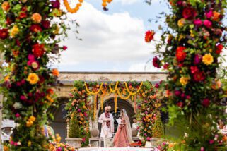 Outdoor Hindu wedding ceremony at North Mymms Estate