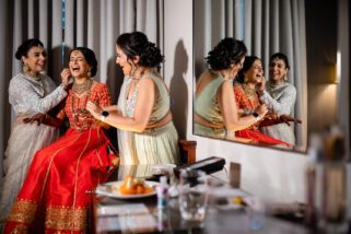 Bride getting ready