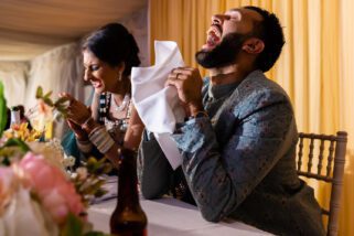Rection to speeches during wedding reception