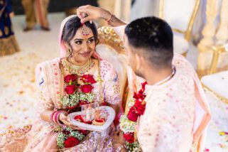 Sindoor ceremony during Asian wedding