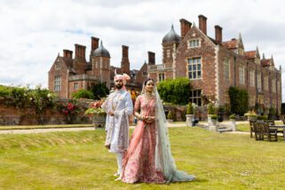 Regal wedding portrait at North Mymms Estate