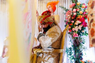 Emotional groom before Bridal entrance