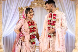 Asian wedding couple