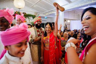 Shoe stealing during wedding day