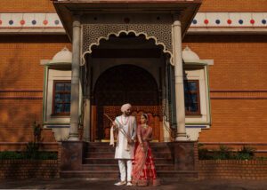 Wedding portrait at Willesden Temple,