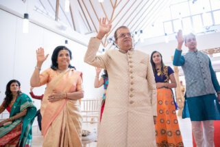 Family members celebrating the wedding