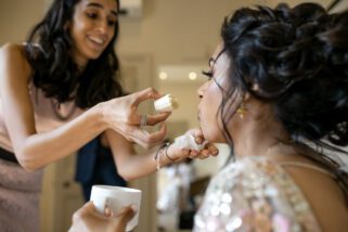 Bride eating Banana before Civil