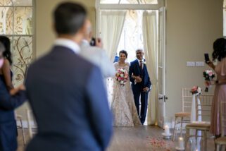 Bride walking down the isle