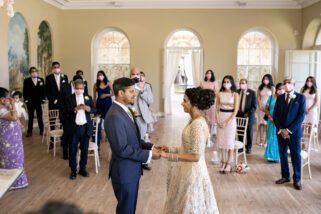 Civil wedding ceremony at Braxted Park