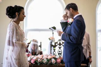 Civil wedding ceremony at Braxted Park