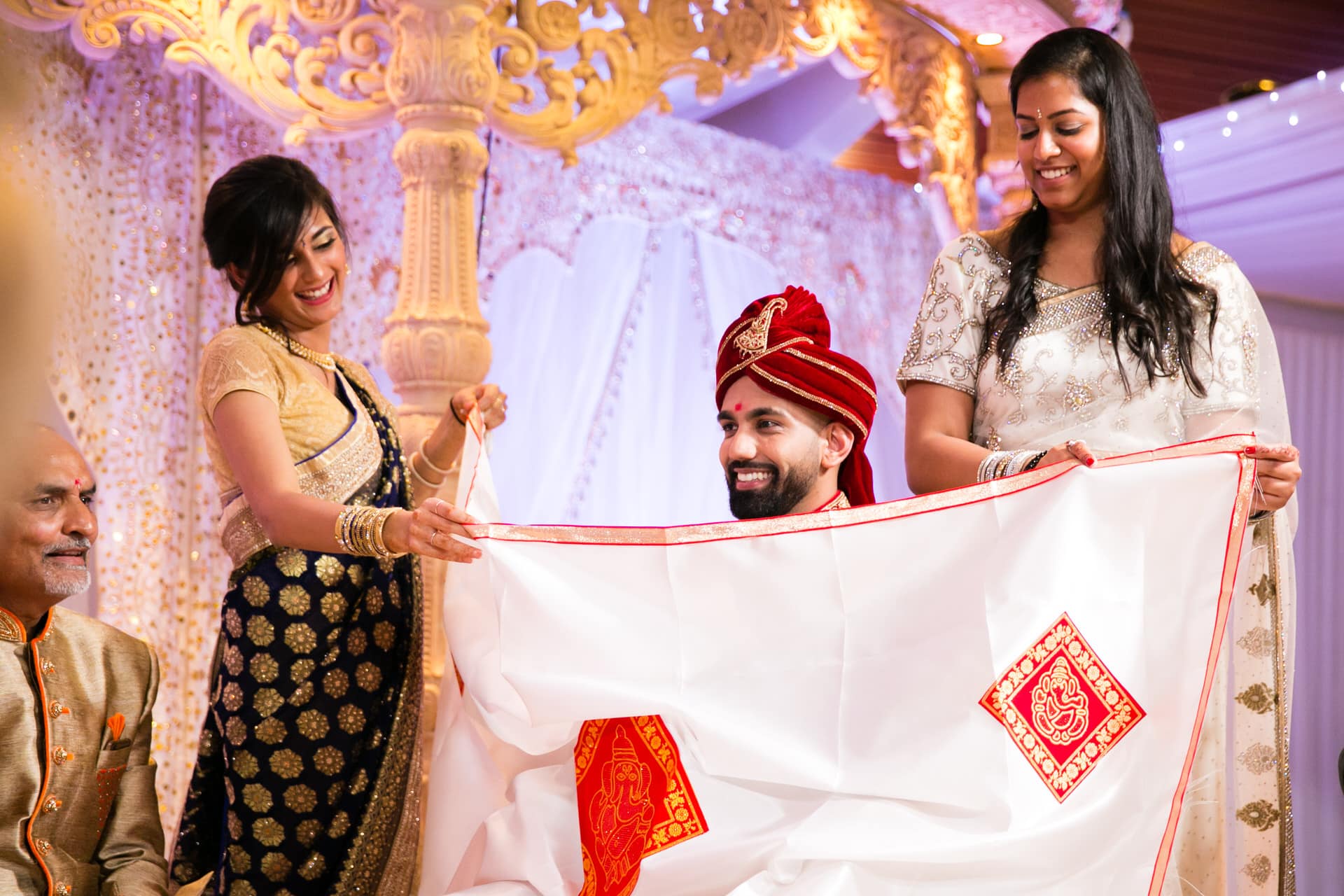 Groom's reaction to seeing bride during Hindu Wedding
