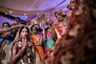 Hindu Bride during Gujarati wedding ceremony