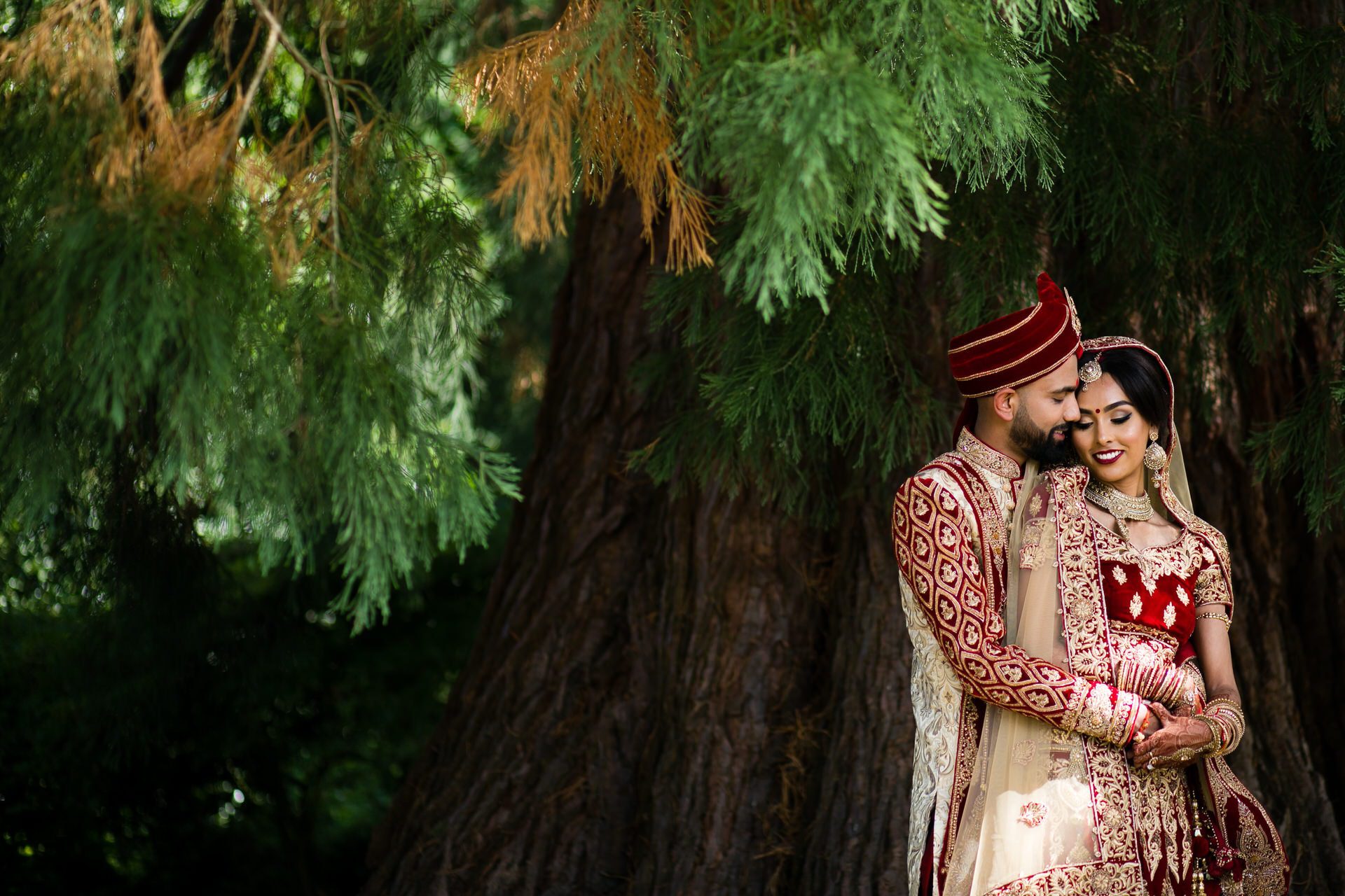 Asian Wedding portrait at Copthorne Effingham Parl