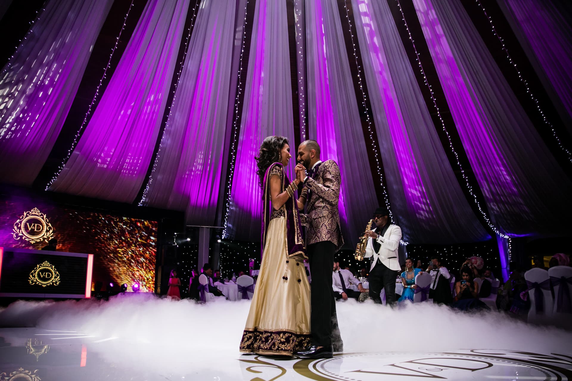 First dance at Asian Wedding reception party