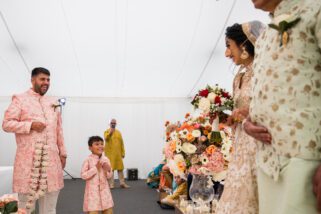 Nephew of bride happy to see bride