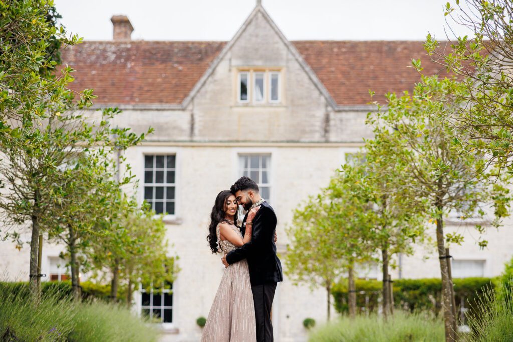 Asian wedding couple portrait at Froyle Park