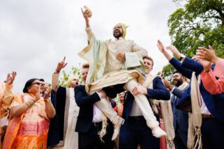 Wedding groom arrival