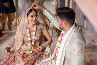 Sindoor ceremony during Hindu wedding