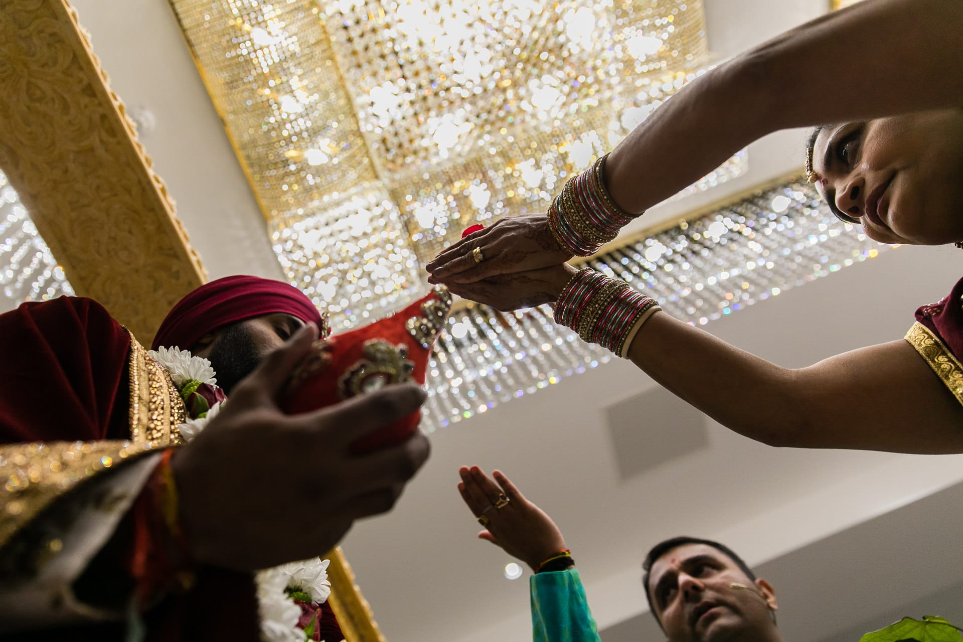 Hindu wedding welcoming ceremony