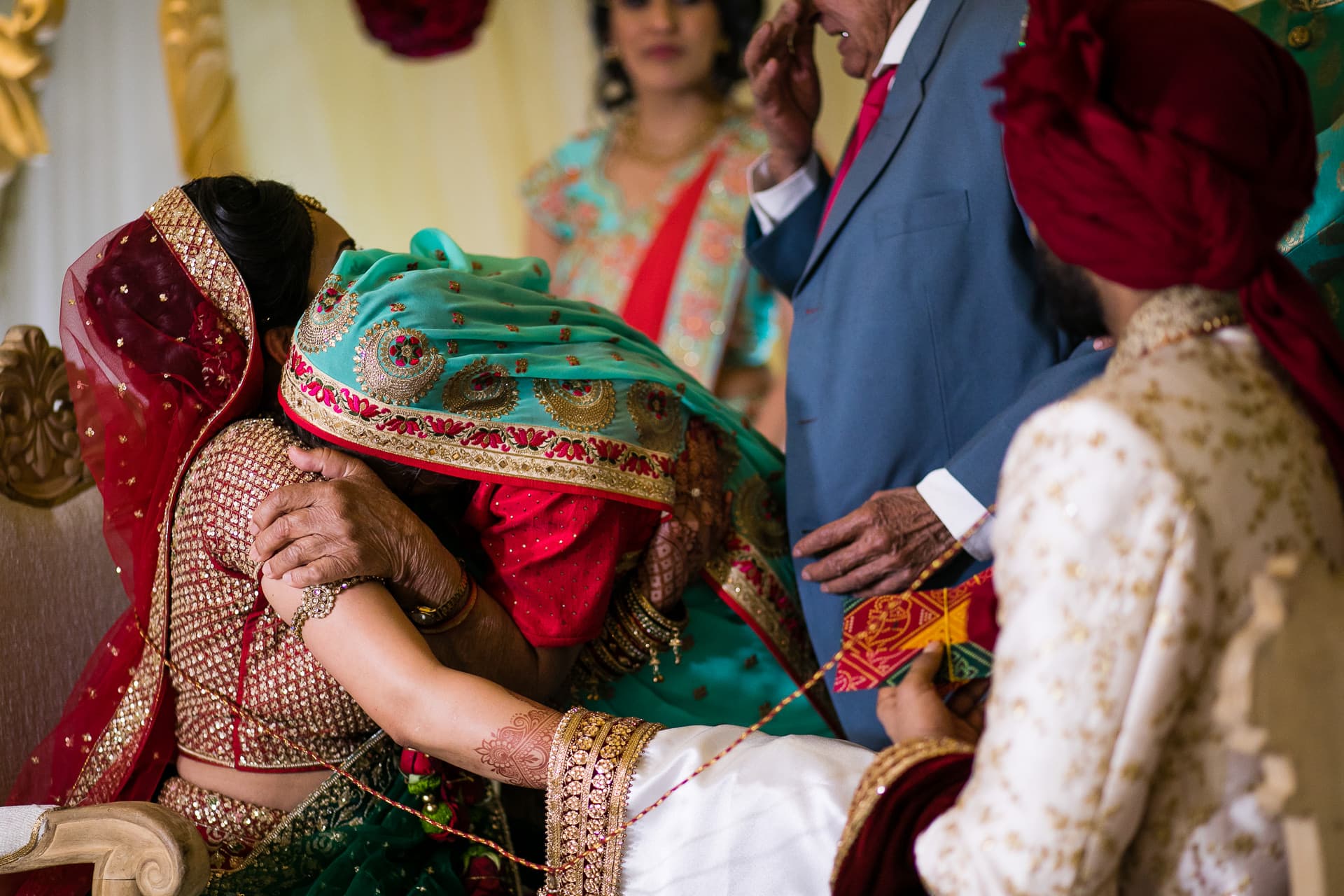 Grand mother of the bride crying